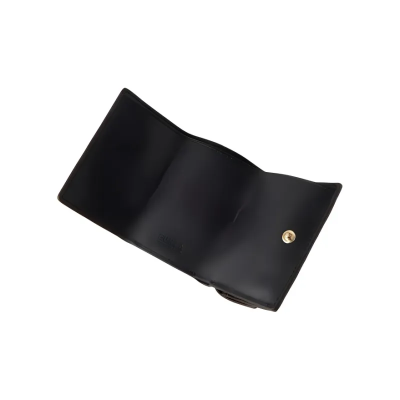 Furla Babylon Grained Calfskin Wallet Small Size Women's Black-4