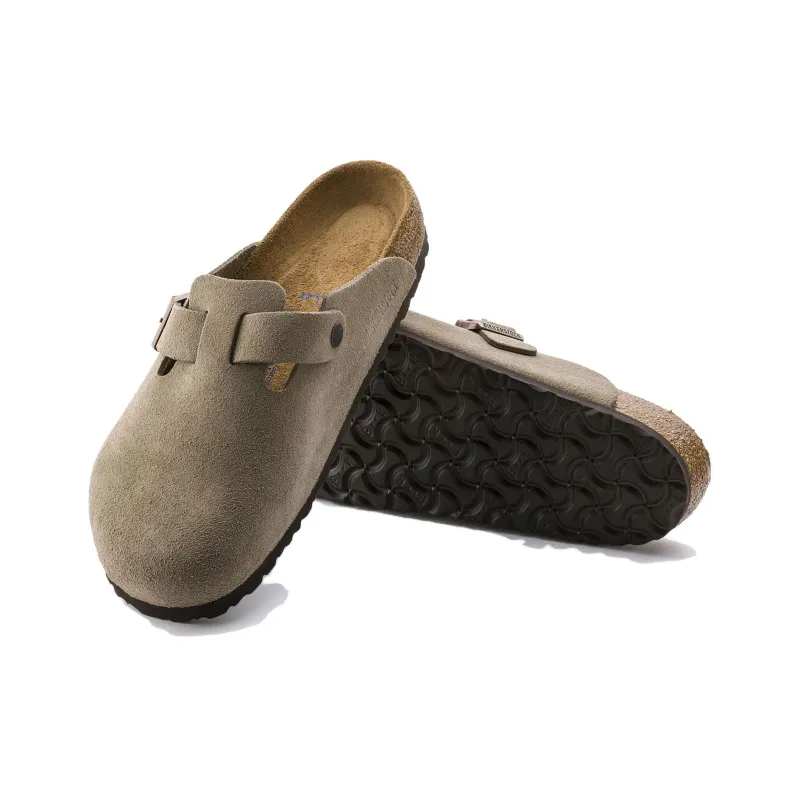 Birkenstock Boston Soft Footbed Suede Taupe Narrow Fit-4