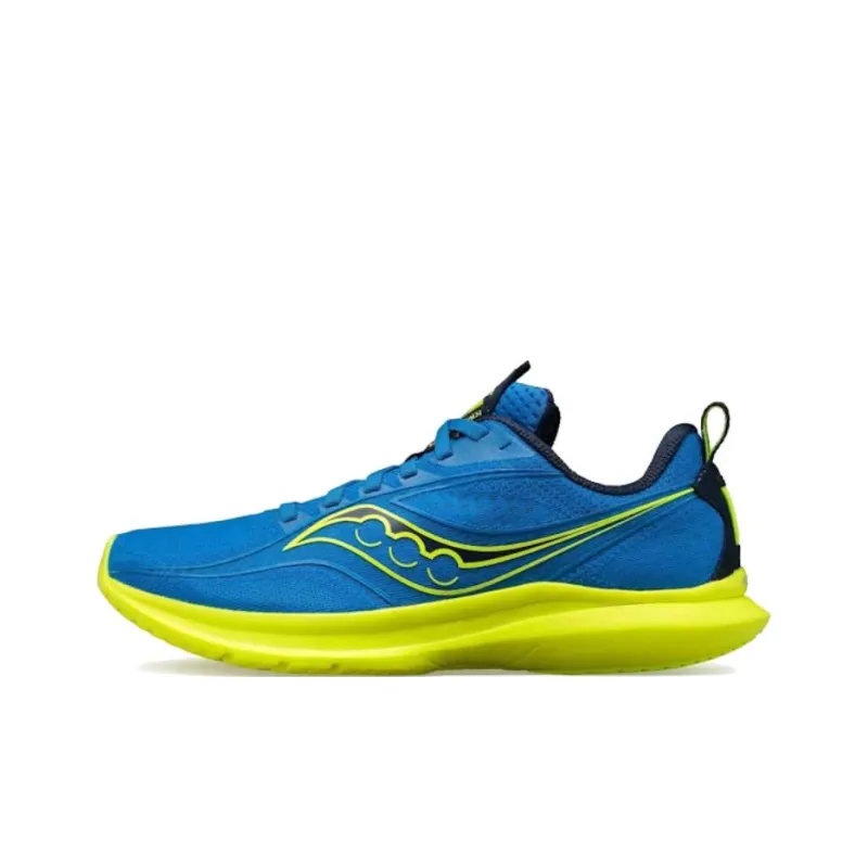Saucony Kinvara 13 Abrasion Resistant Low Top Marathon Running Shoes Women's Blue Yellow-0
