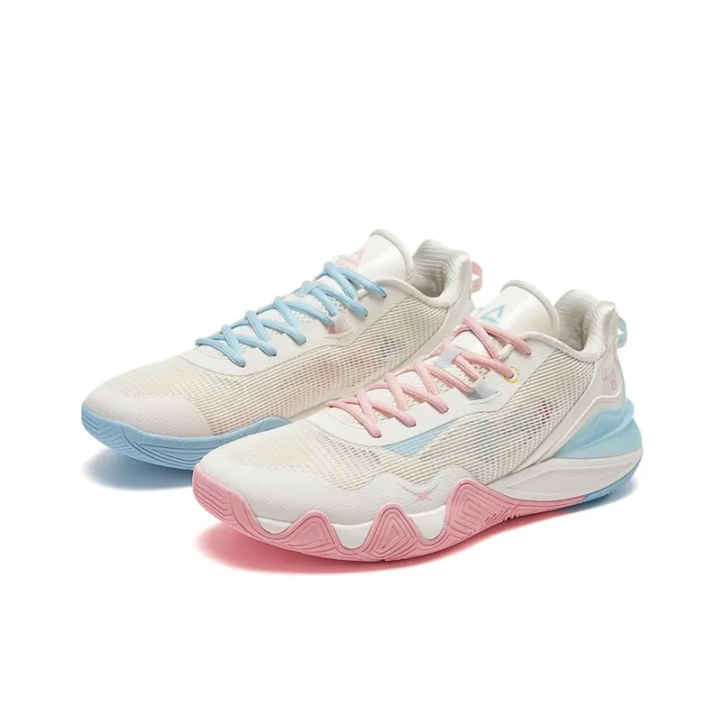 PEAK Taichi Origin 1.0 Slip Resistant And Abrasion Resistant Coverage Low Top Basketball Shoes Men's Blue Pink-0