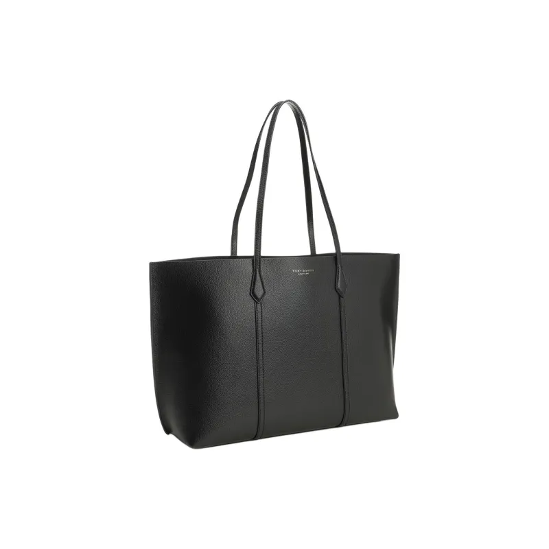 TORY BURCH Perry Leather Tote Bag, Shopping Bag, Shoulder Bag Women's Black-1
