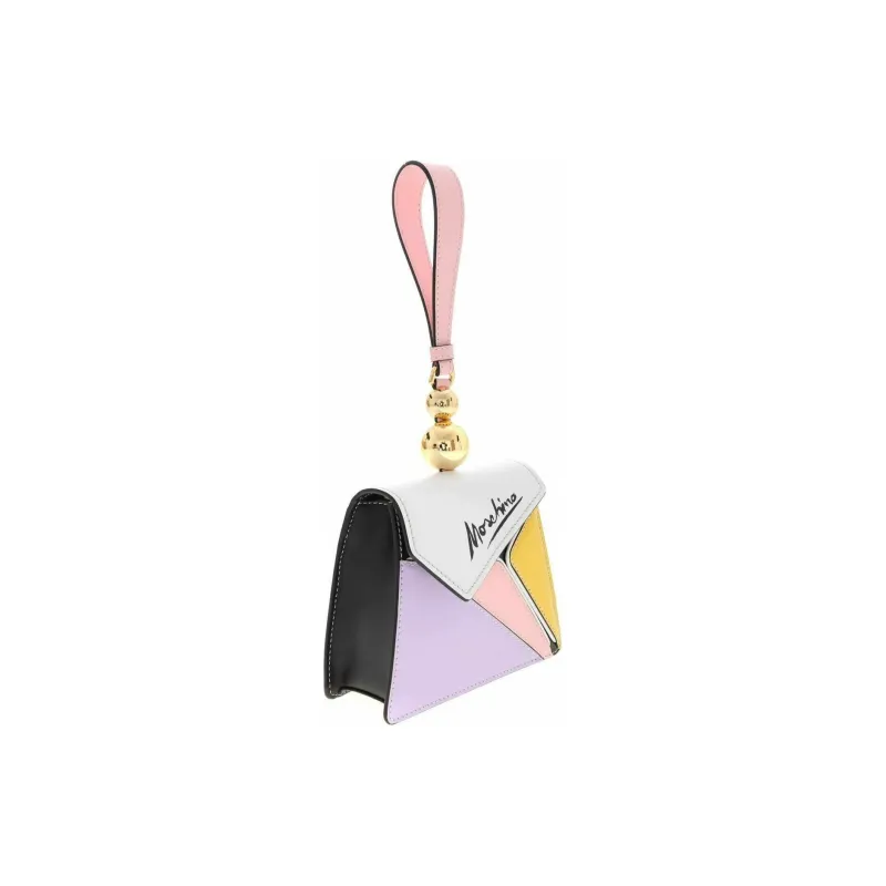 MOSCHINO Calfskin Clutch Women's Purple/White/Multicolor-1