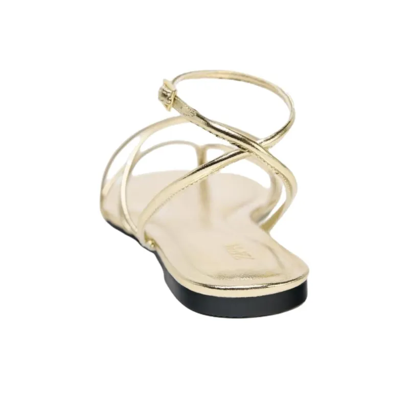 ZARA One Strap Sandals 1.5cm Women's Gold-4