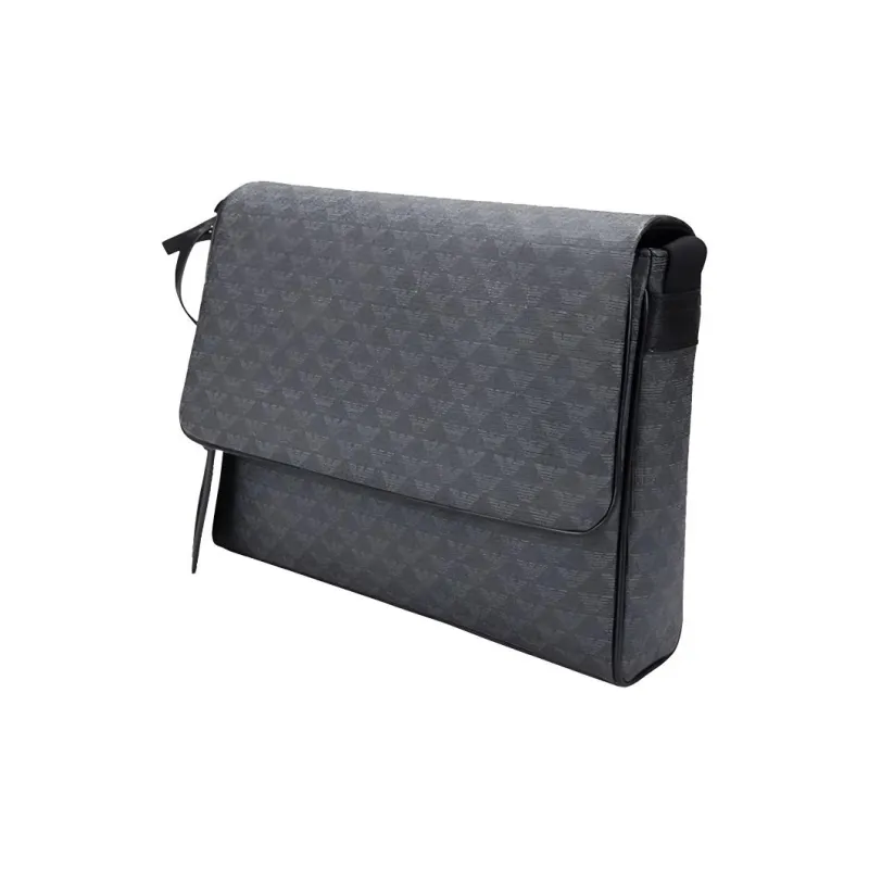 EMPORIO ARMANI PVC Shoulder Bag, Crossbody Bag Men's Gray Blue-1
