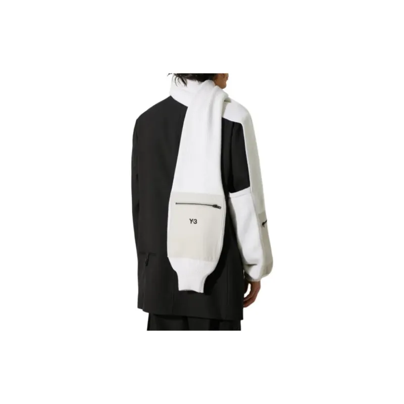 Y 3 Wool Knit Scarves Men's White-4