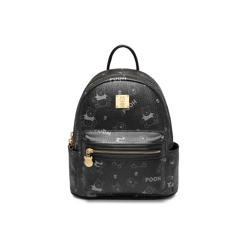 Disney Winnie The Pooh Series PVC Backpack Women's Pink/Black-8