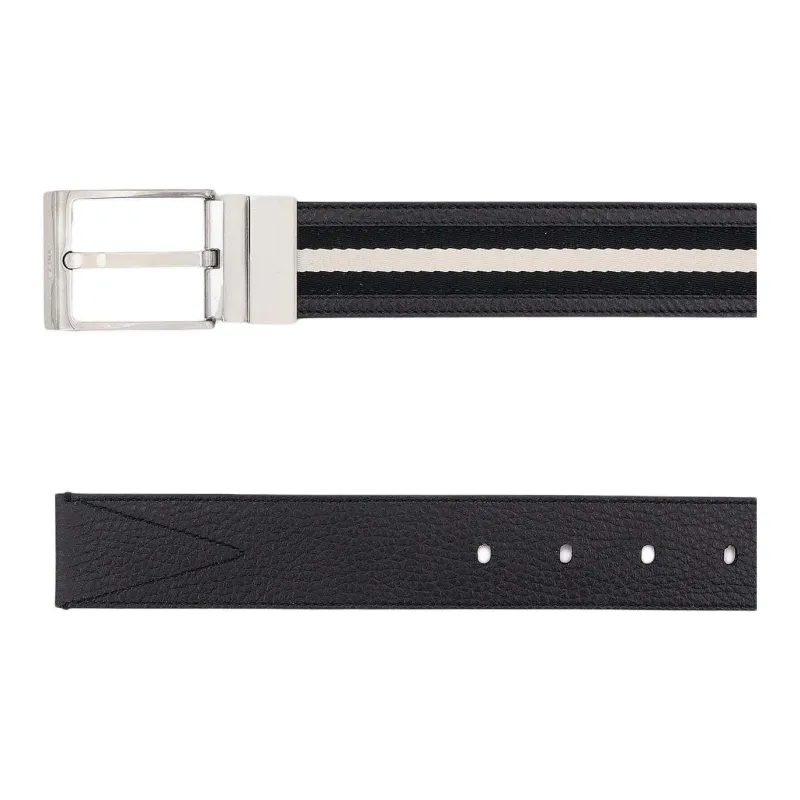 BALLY Shiffie 35mm Reversible Belt In Fabric And Leather-1