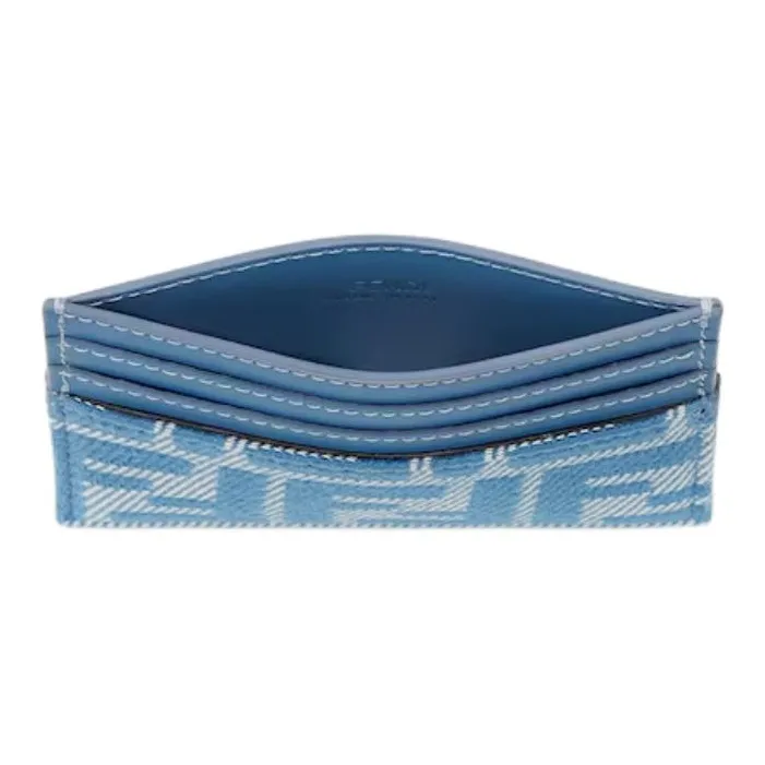 FENDI Baguette Cotton Card Holder Women's Blue-2