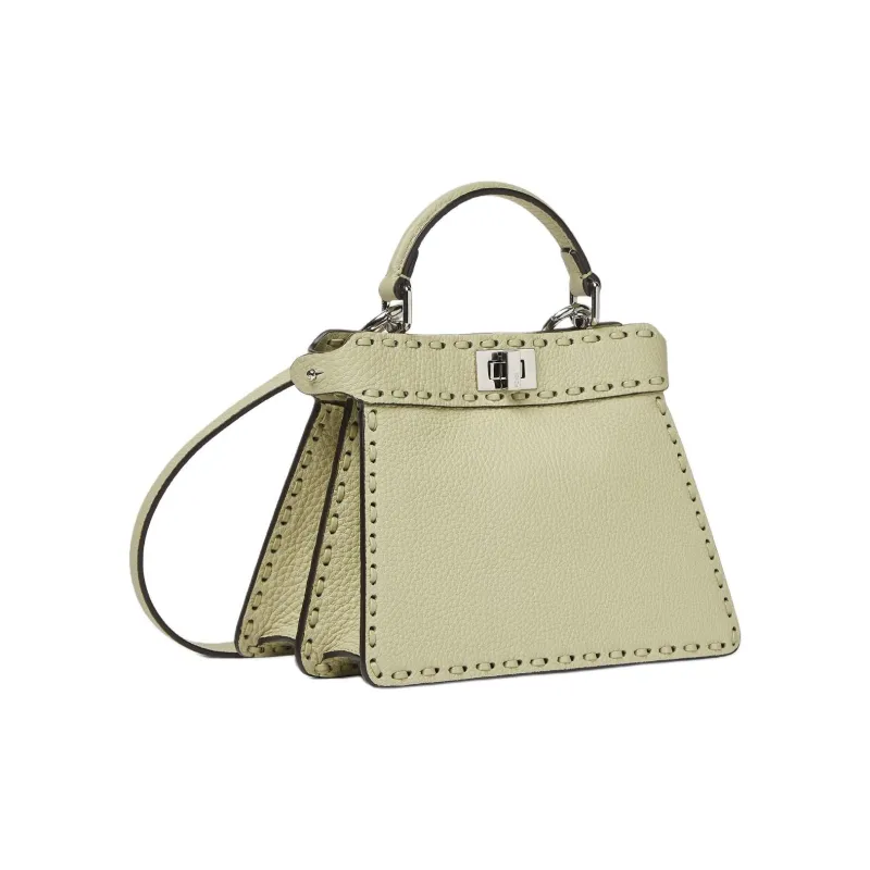 FENDI Peekaboo ISeeU Calfskin One Shoulder Handbag Small Size Women's Green-2