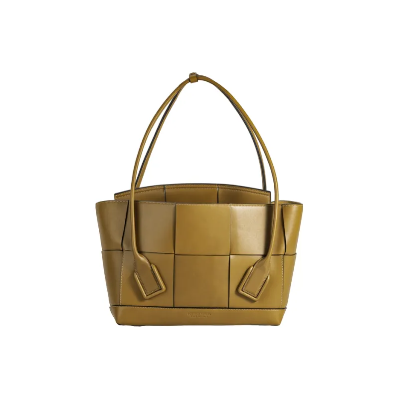Bottega Veneta ARCO Cow Leather One Shoulder Handbags Medium Size Women's Caramel-1