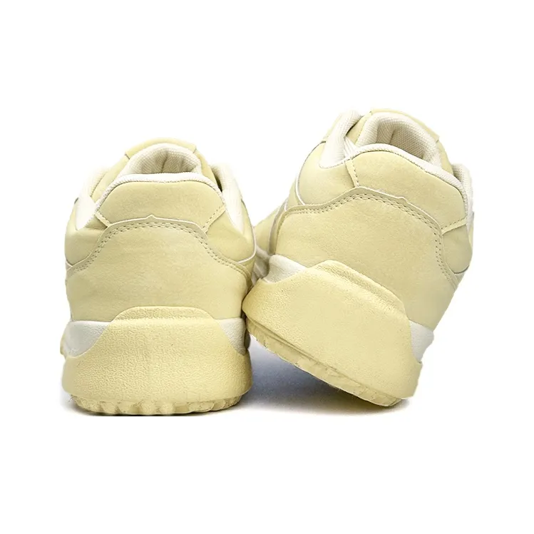 Mengsai Puffy Shoes Low Top Skateboard Shoes Women's Almond Yellow-3