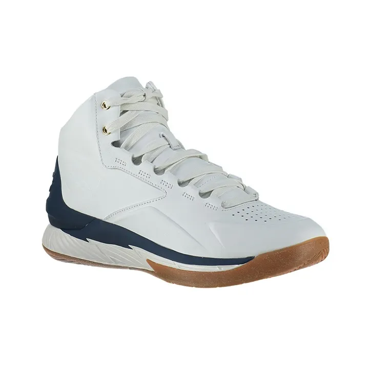Under Armour Curry 1 Basketball Shoes Unisex Mid Top White/Blue-1