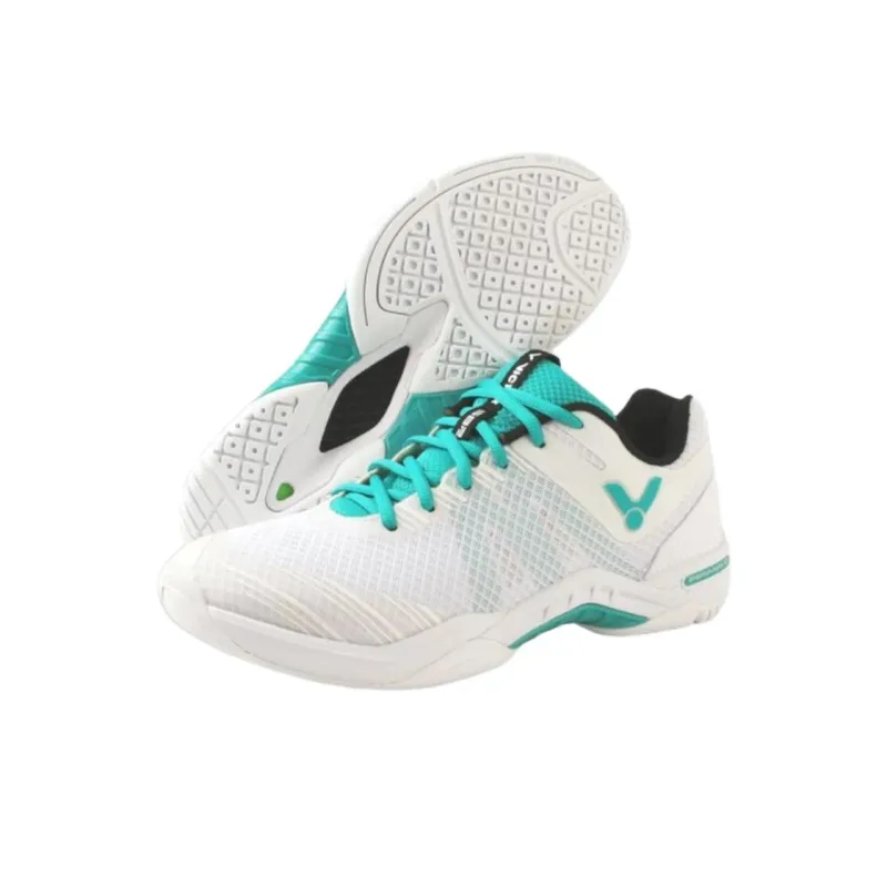 VICTOR Wear Resistant Low Top Badminton Shoes Unisex White Blue-2