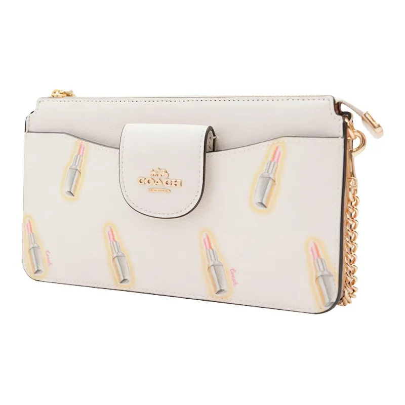 COACH POPPY Multicolor Canvas With Leather Combo Bag Small Card Holder Crossbody Bag Shoulder Bag Women's White Print-1