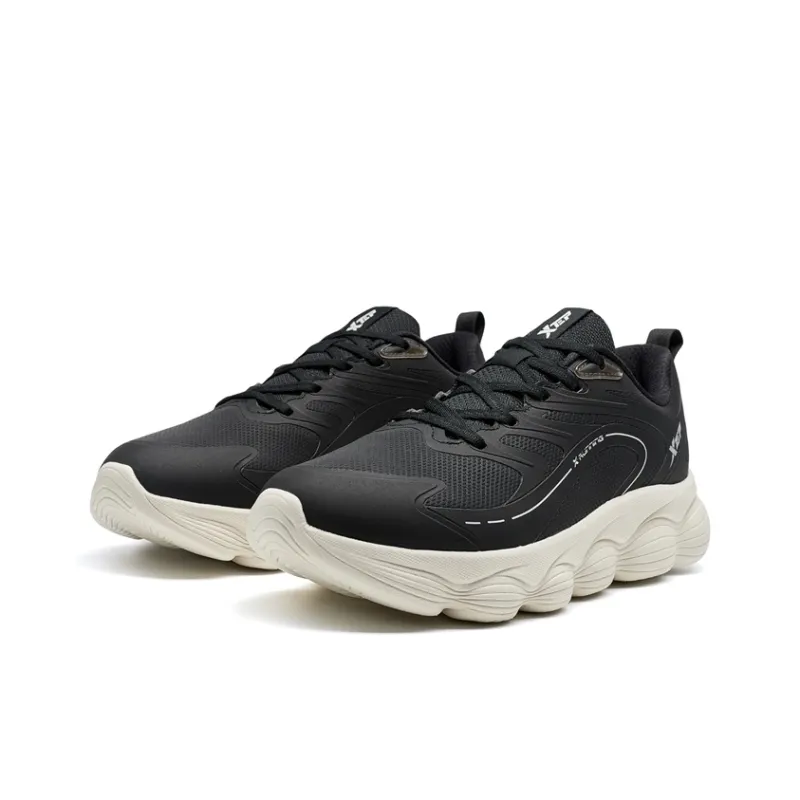 XTEP Cushioning Rebound Low-Top Casual Running Shoes Men's Black Beige-3