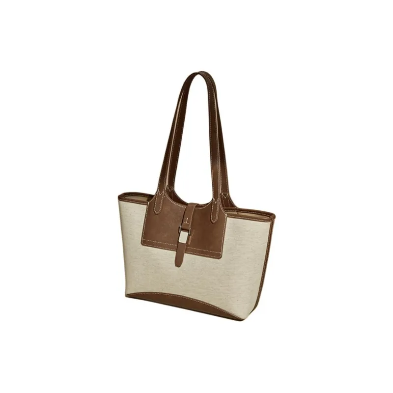 JOSINY Fabric Shoulder Bag Tote Regular Women's Ecru/Brown-9