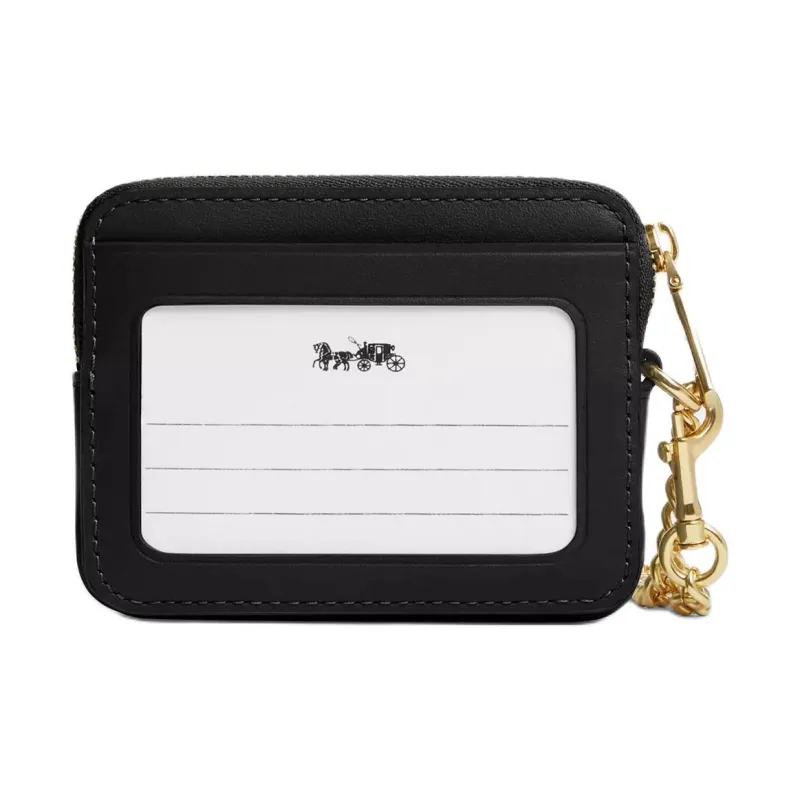 COACH Nappa Leather Card Holder Mini Women's Black-1