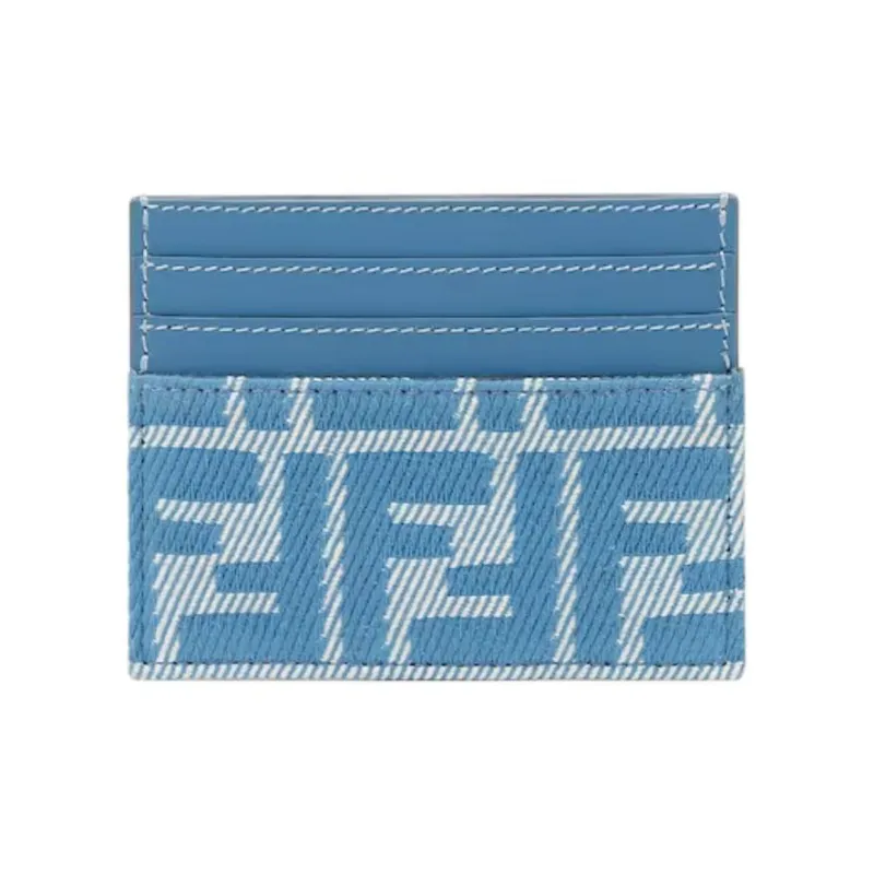 FENDI Baguette Cotton Card Holder Women's Blue-0
