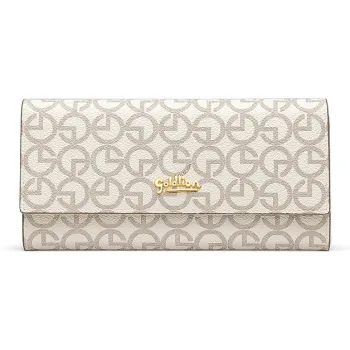 GOLDLION PVC Wallet Women's Ecru/Coffee