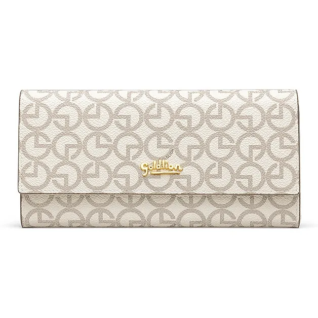 GOLDLION PVC Wallet Women's Ecru/Coffee-0