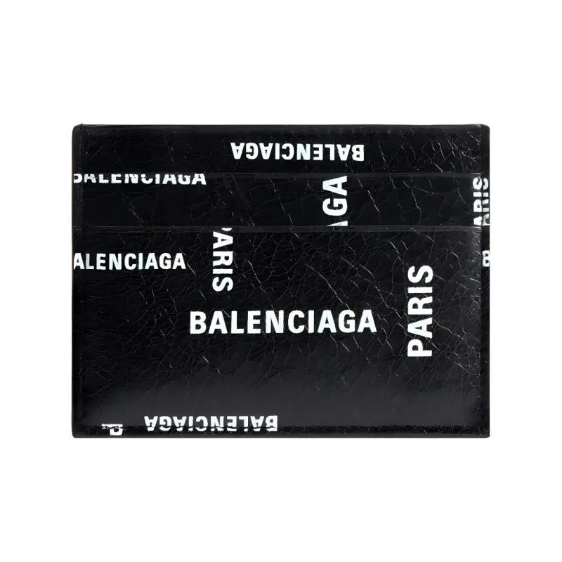 Balenciaga Bal Paris AlloverCash Card Holder Men Black White-0