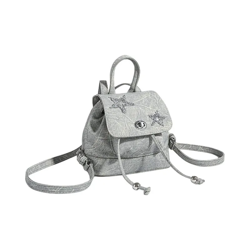 Duoluplo Doron Paul Nylon Fabric Backpack Women's Gray/Blue/Black/Khaki-4