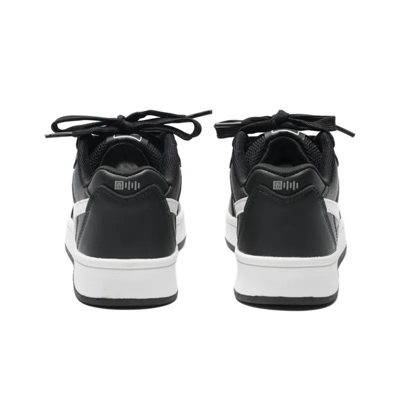 Circle Small Coverage Cushioning Abrasion Resistant Low Top Skateboard Shoes Unisex White Blue-8