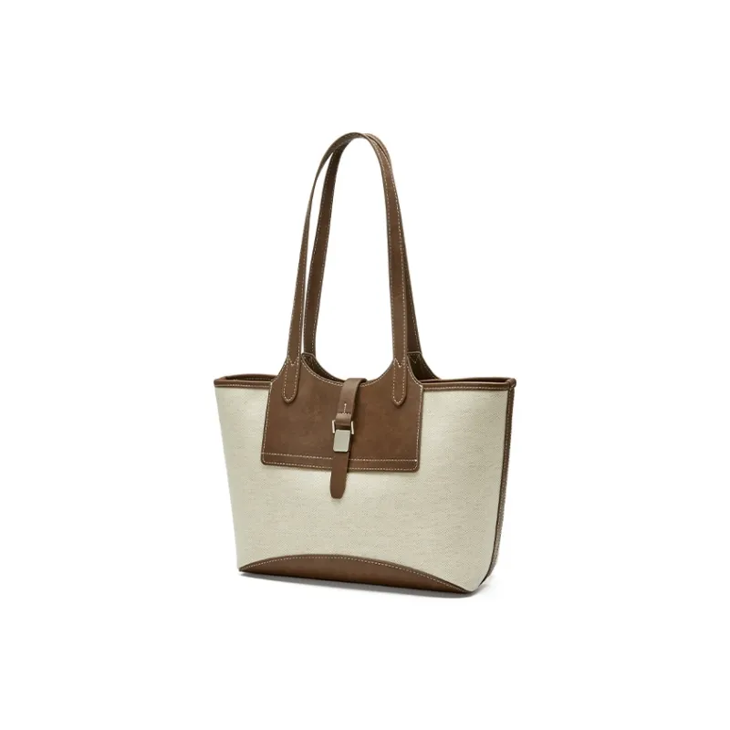 JOSINY Fabric Shoulder Bag Tote Regular Women's Ecru/Brown-7