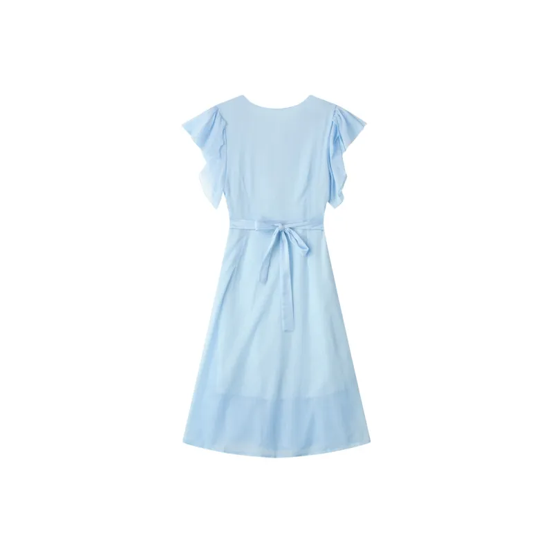 EIDOLON GRAIN Short Sleeved Dress Women's Blue-1