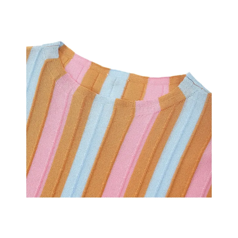 Desigual Knitwear Women's Orange Strips-2