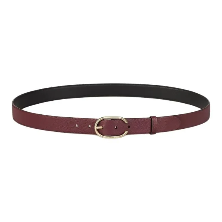 CARTIER Cow Leather Gold Plated Leather Belts Unisex Black 3CM-1