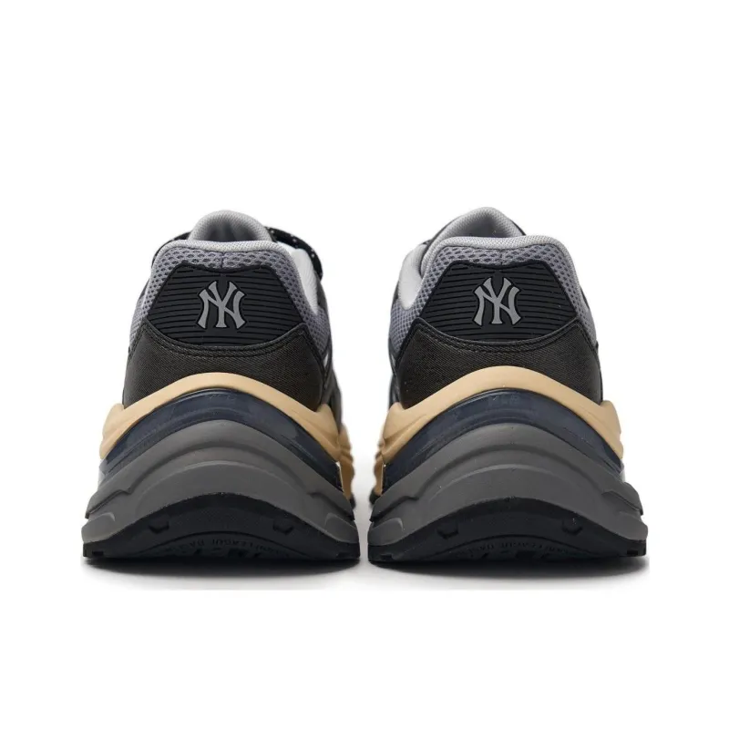 MLB New York Yankees Anti Slip Wear Resistant Low Top Chunky Sneakers Unisex Black Gray Color-4