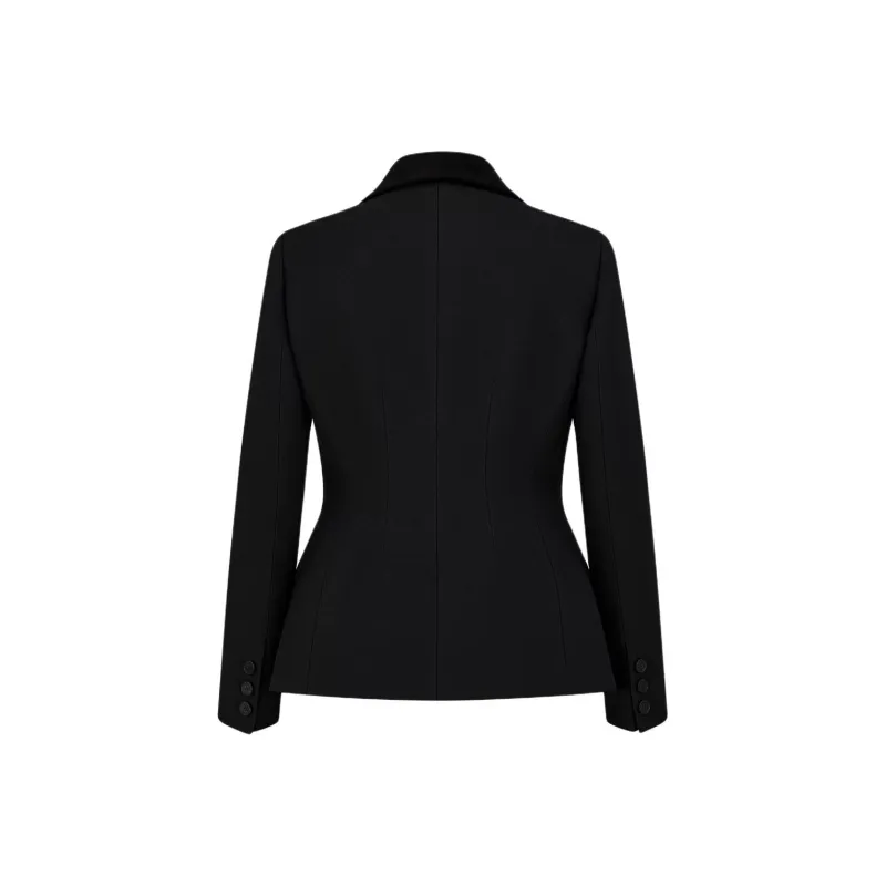 DIOR Embroidered Fitted Jacket Jackets & Coats Women's Black-1
