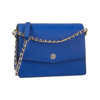 TORY BURCH Robinson Cross-Grain Cow Leather Shoulder Bag Crossbody Bag Women's Blue