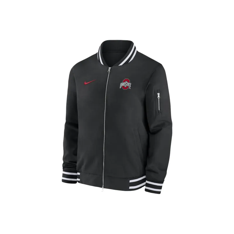 Nike Ohio State Buckeyes Sideline Men's Nike College Full Zip Bomber Jacket-0