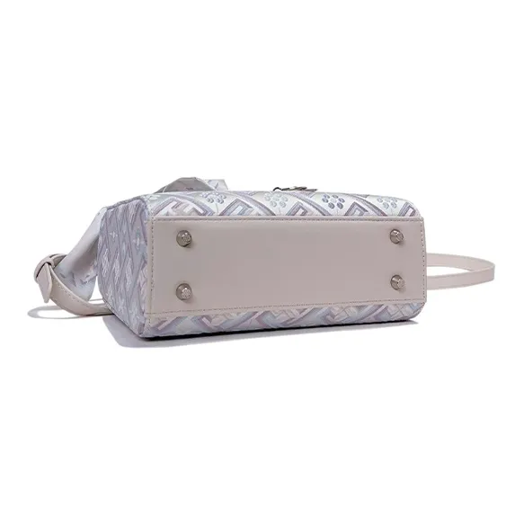 ESNSY Zhuangjin Lady Dior Bag, Shoulder Bag, Crossbody Bag, Handbag Women's Silver Purple/Pure White-2