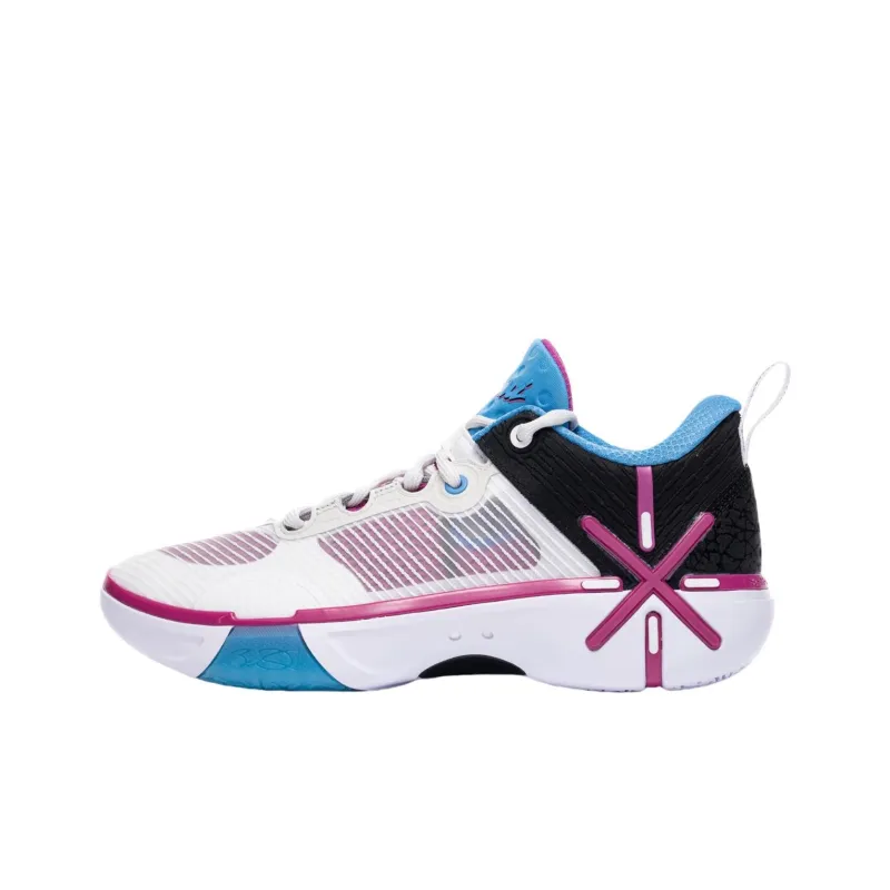 LiNing Wode Phantom 6 Height Increasing Abrasion Resistant Low Top Basketball Shoes Men's White Black-0