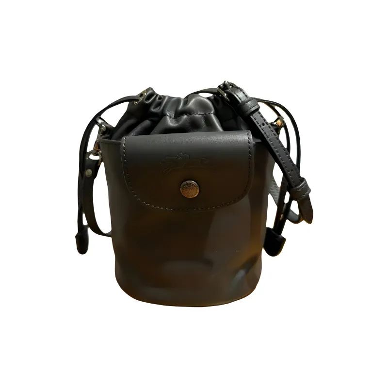 LONGCHAMP Le Pliage Xtra Cow Leather Bucket Bag, Shoulder Bag XS Women's Black-0