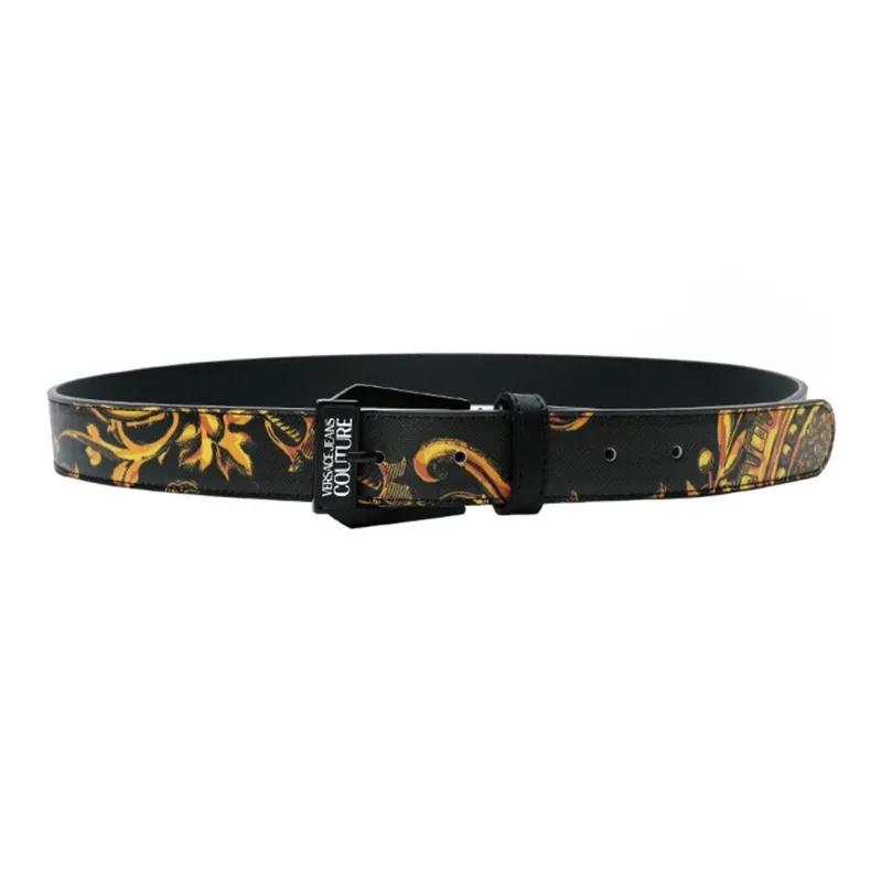 VERSACE JEANS COUTURE Polyurethane Leather Belts Men's Black Width  3cm-2