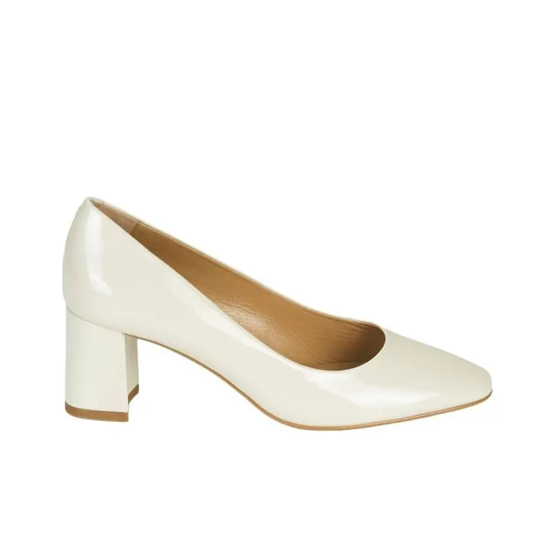 JB MARTIN 1VIVA Chunky Heel High Heels 5cm Women's White-1