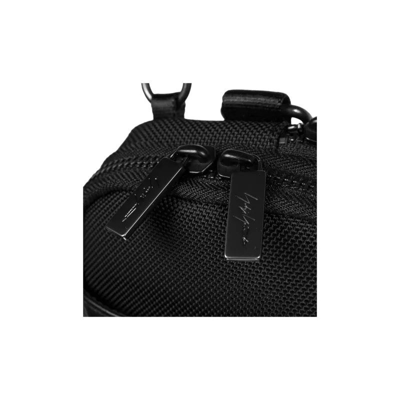 Yohji Yamamoto Leather Cell Phone Pouch Crossbody Bag Shoulder Bag Unisex Black-6