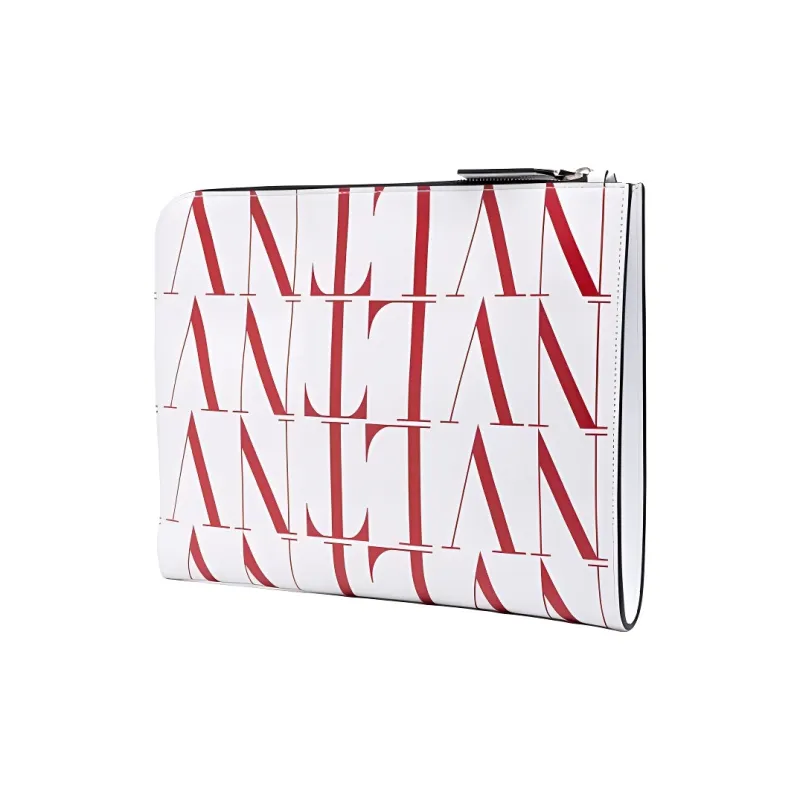 Valentino Leather Handbag Clutch Men's Red White-1