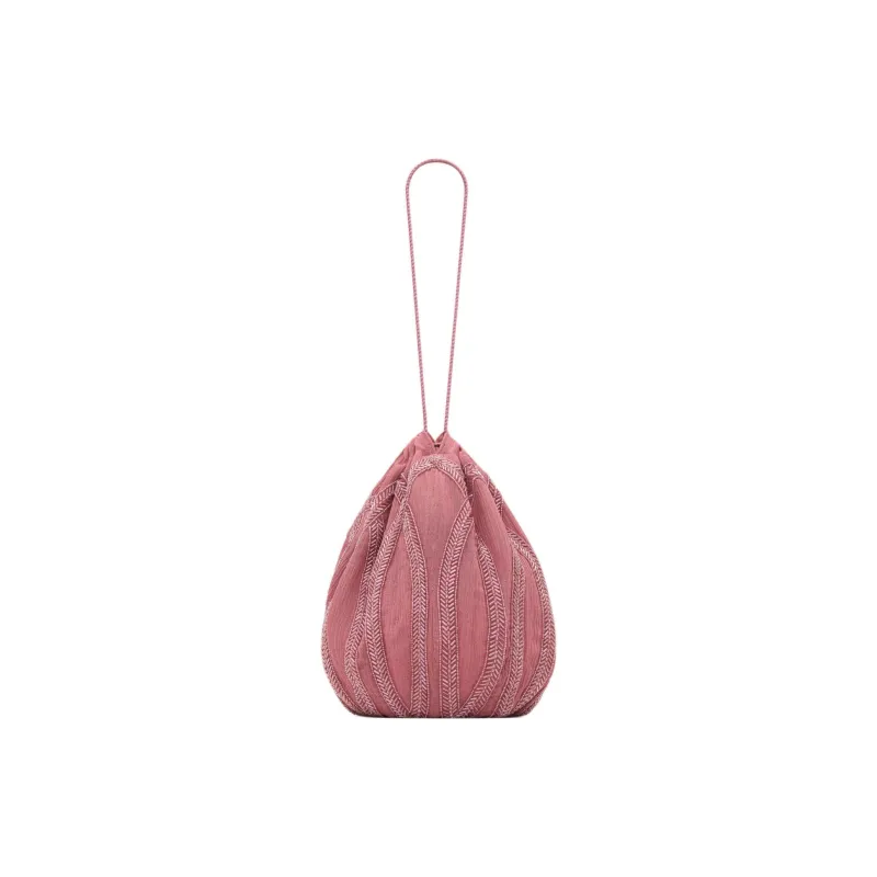 SAINT LAURENT Mulberry Silk Handbag Clutch Women's Candy Pink-0