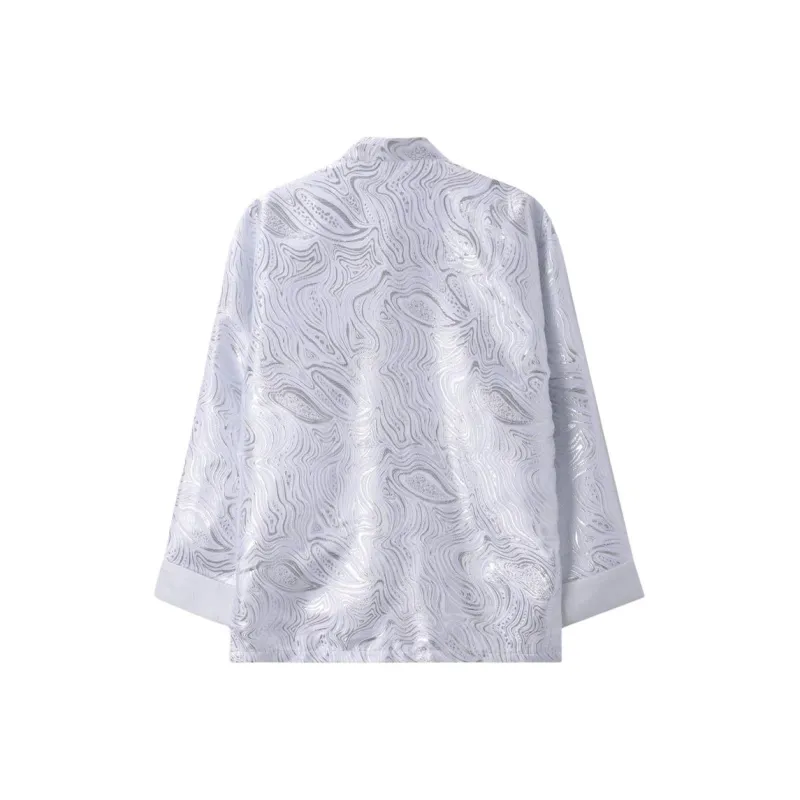 XUANSHENG Jackets Coats Men's Water Ripple Stripes-1