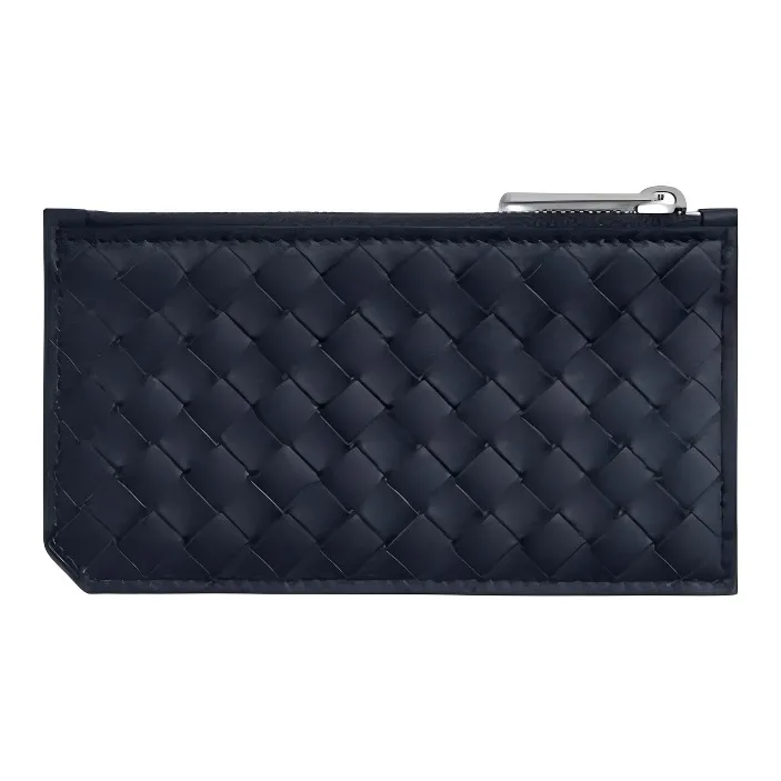 Bottega Veneta Intrecciato Calfskin Card Holder Regular Women's Space Blue-0