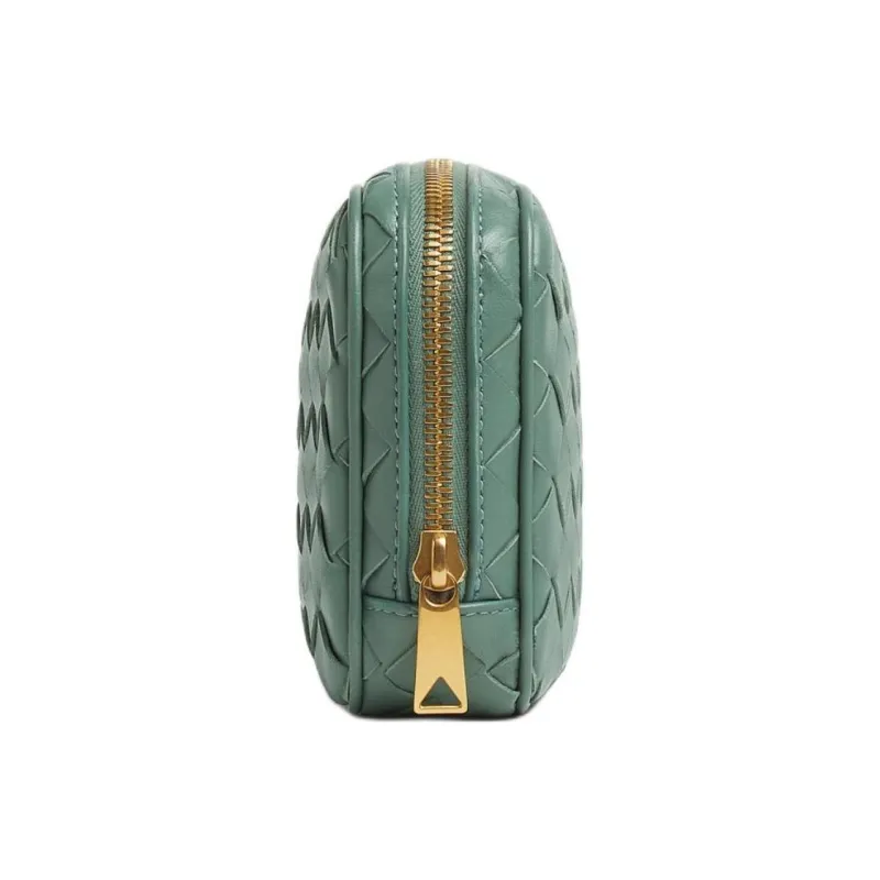 Bottega Veneta Cow Leather Clutch Trumpets Women's Aloe Vera Green-1