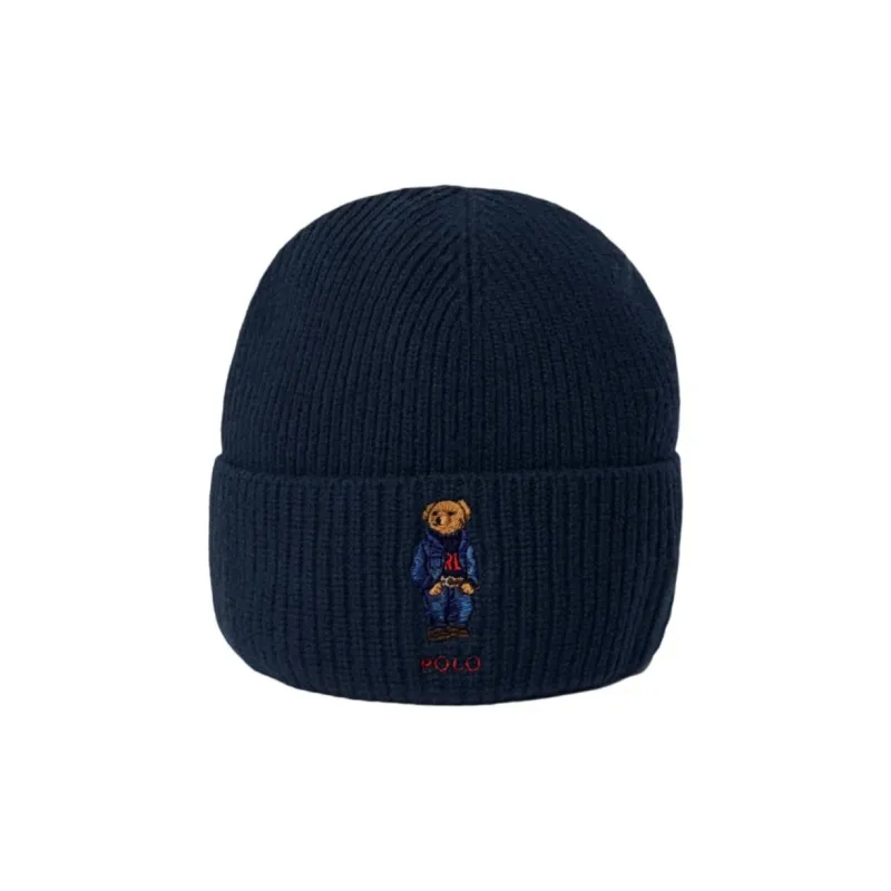Polo Ralph Lauren Wool Nylon Knit Scarves Unisex Dark Blue-2