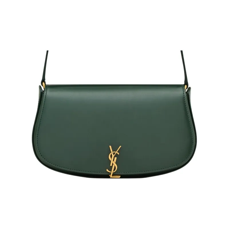SAINT LAURENT Cow Leather Handbag, Shoulder Bag Mini Women's Dark Green-6