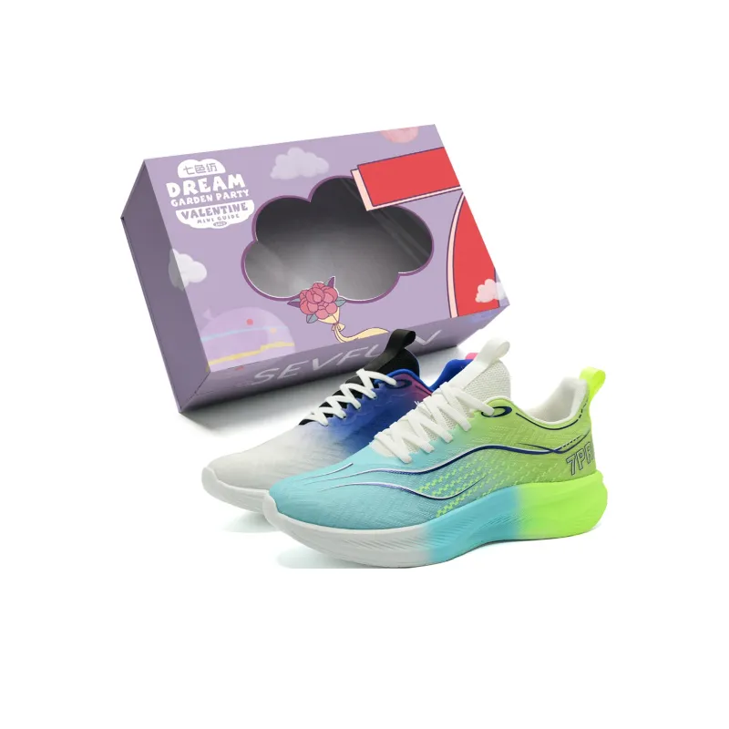 7 SEVFUN Running Shoes Unisex Low Top White/Pink/Green-11