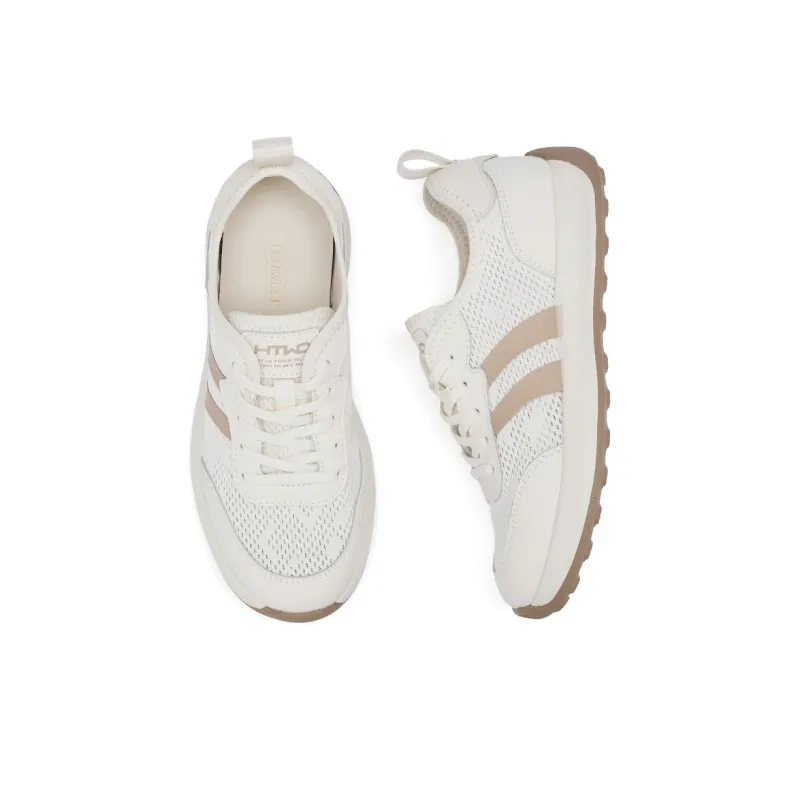 Hotwind Q Bounce Series Breathable White Sneakers Slip Resistant Low Top Casual Shoes Women's-2